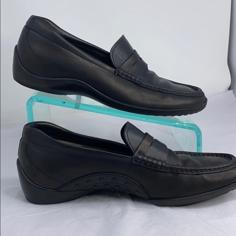 Men’s Tod’s Sz 7.5 Black Leather Slip On Shoes
